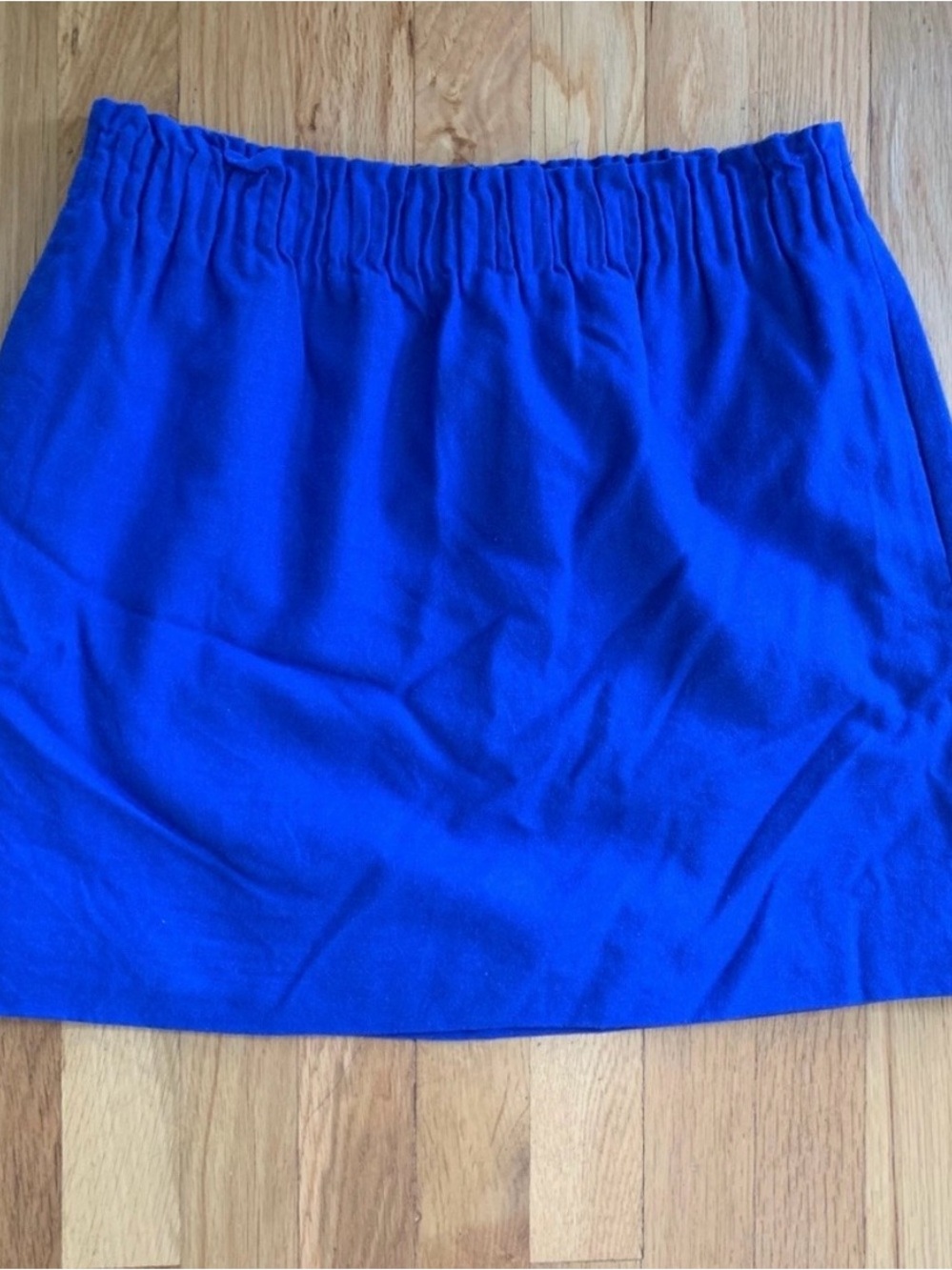 J.Crew blue wool skirt. Size 8. Pull on style.